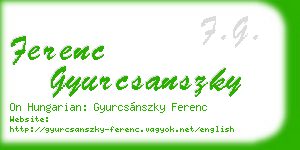 ferenc gyurcsanszky business card