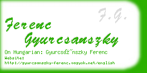 ferenc gyurcsanszky business card